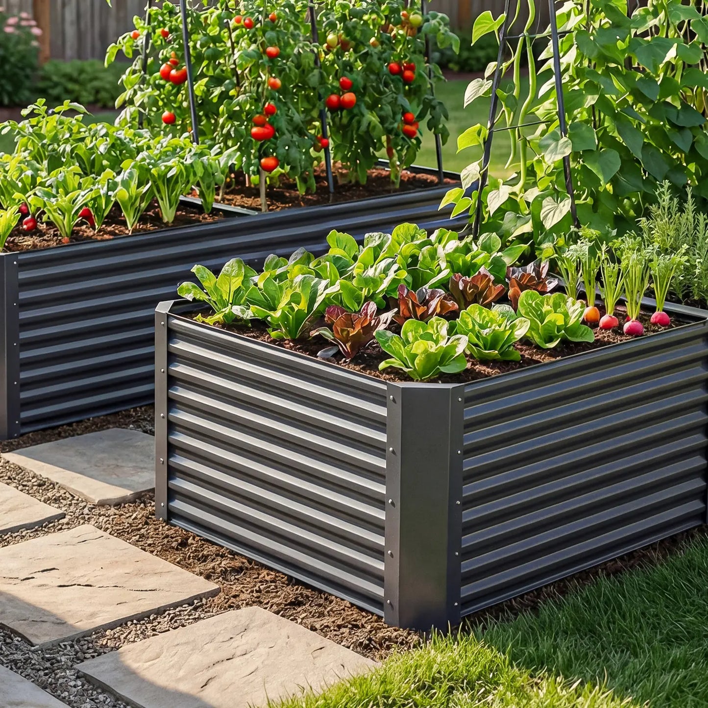 1/2 pcs Raised Garden Bed Kit, with Gloves & Tension Bar
