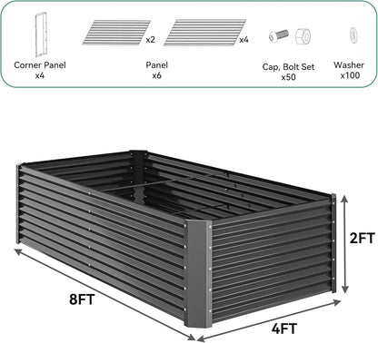 1/2 pcs Raised Garden Bed Kit, with Gloves & Tension Bar