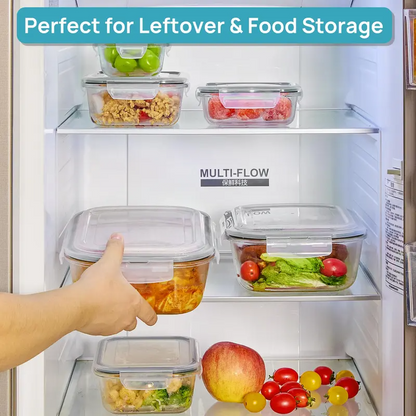 18-Pack Glass Food Storage Containers with Airtight Lids – Stackable Meal Prep Set, Microwave/Oven/Freezer Safe, Leakproof Kitchen Storage for Lunch & Food Organization