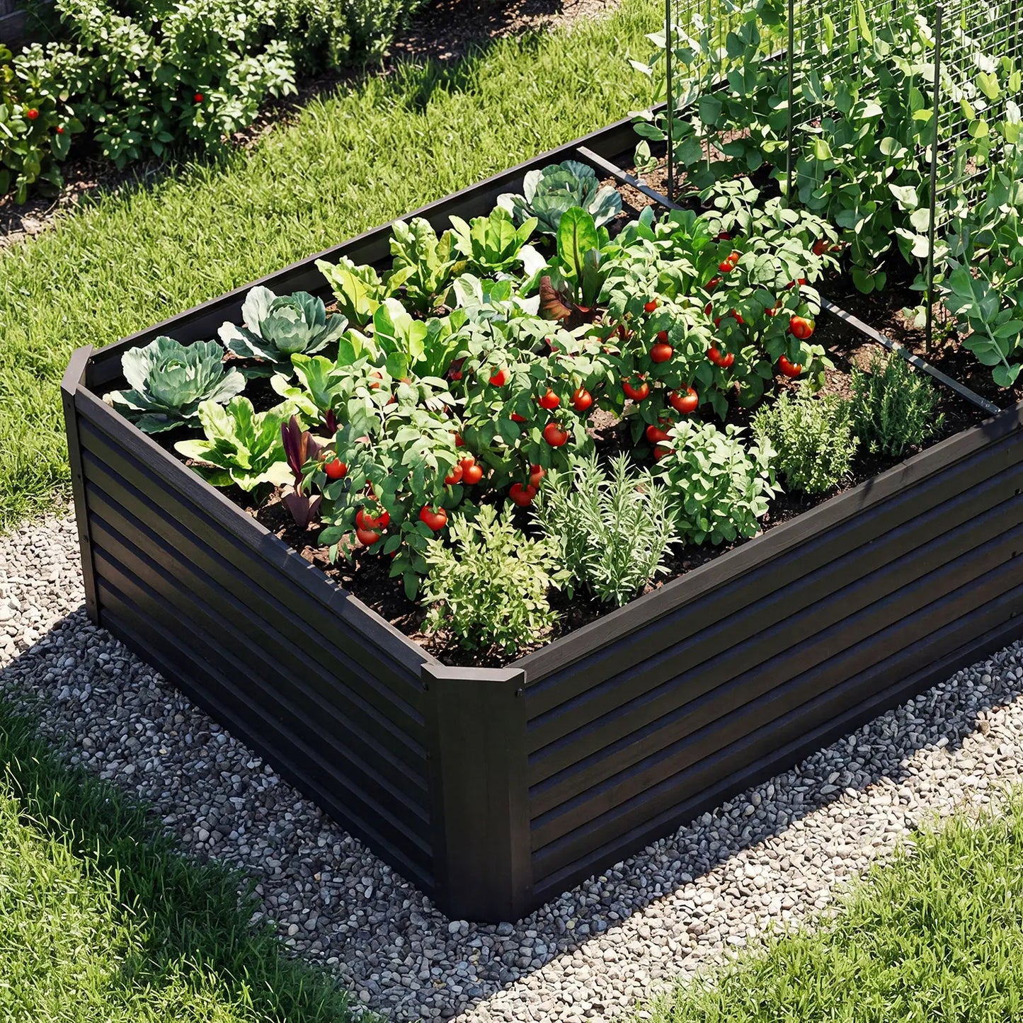 1/2 pcs Raised Garden Bed Kit, with Gloves & Tension Bar