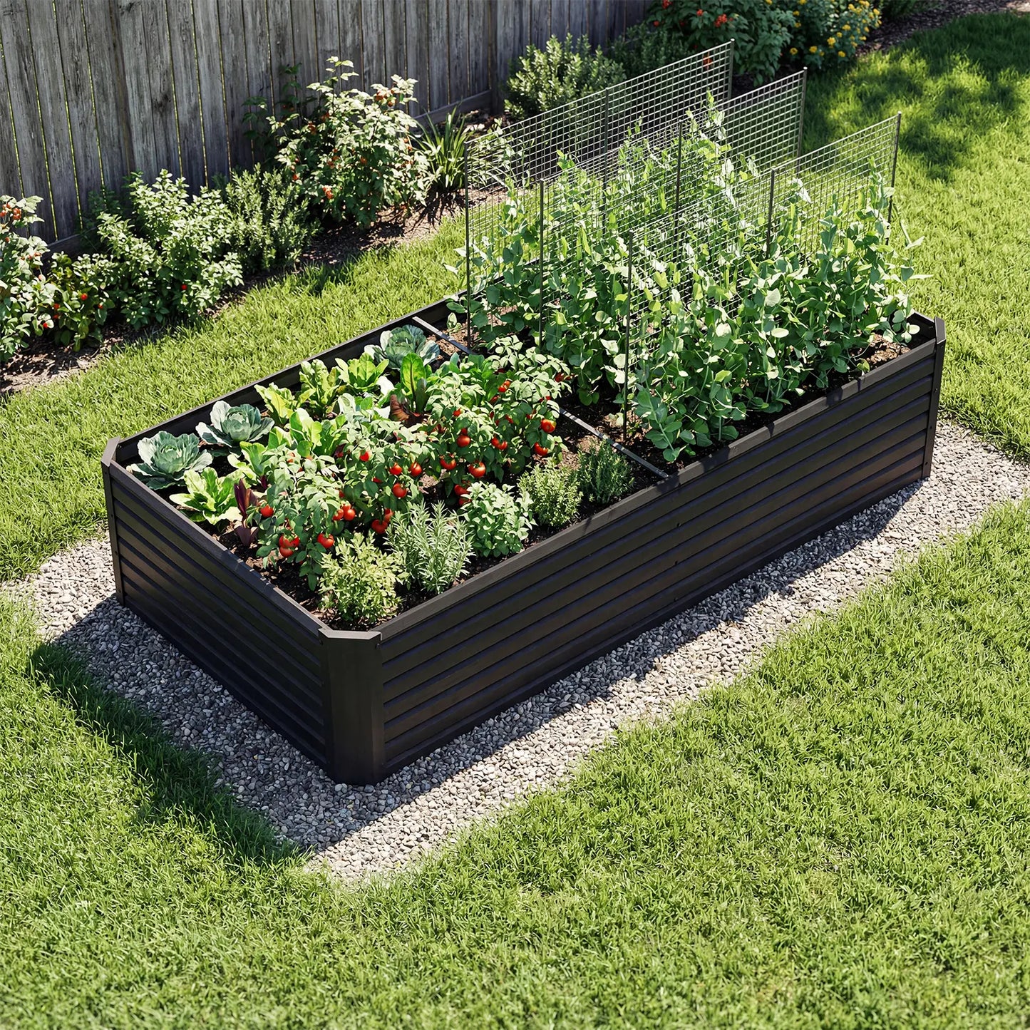 1/2 pcs Raised Garden Bed Kit, with Gloves & Tension Bar