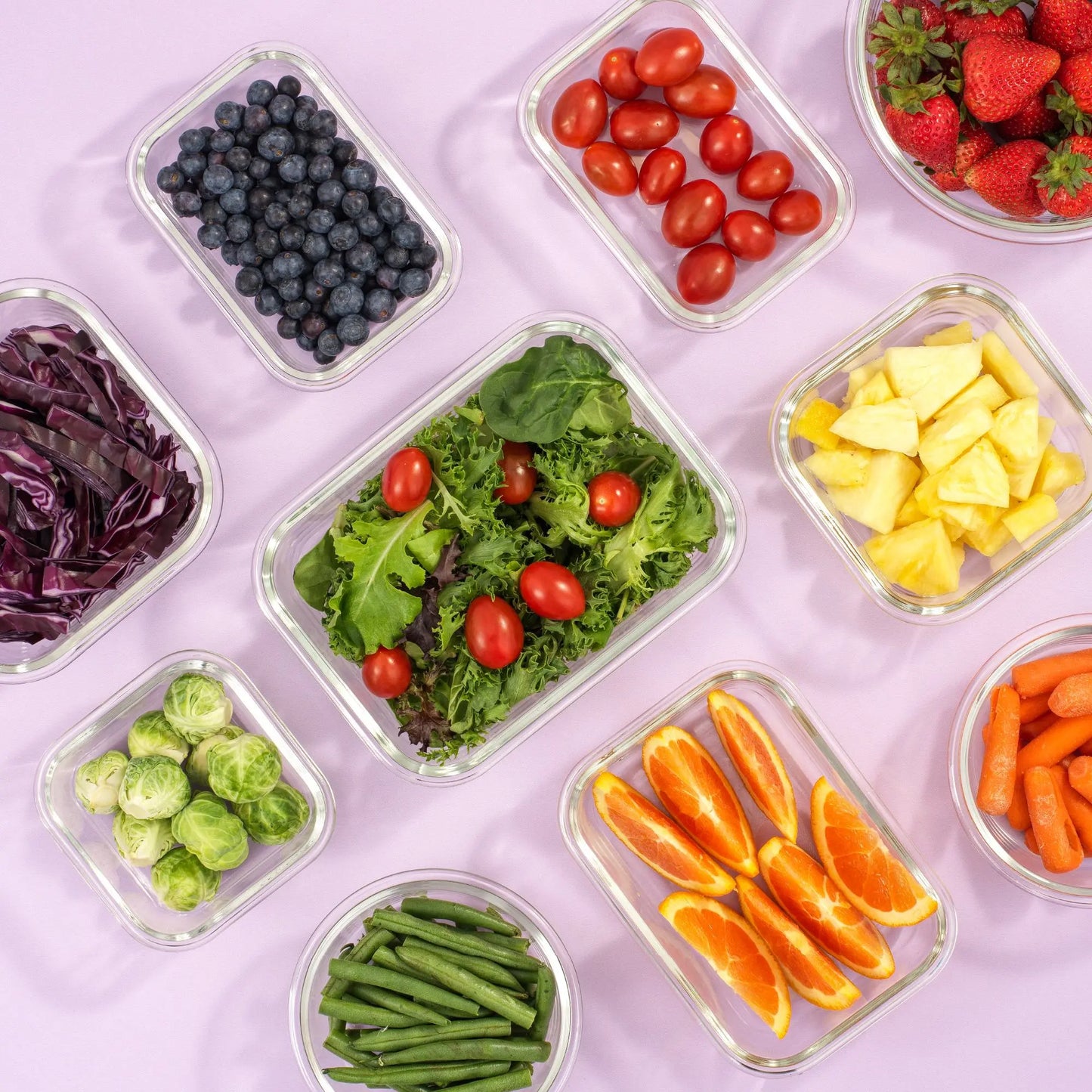 12 Glass Storage Containers with Leak proofLids Set