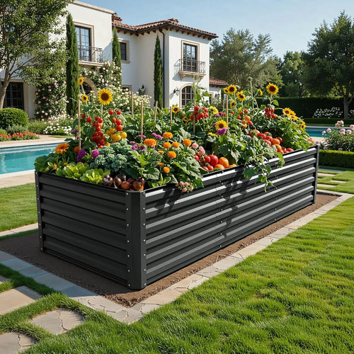 1/2 pcs Raised Garden Bed Kit, with Gloves & Tension Bar