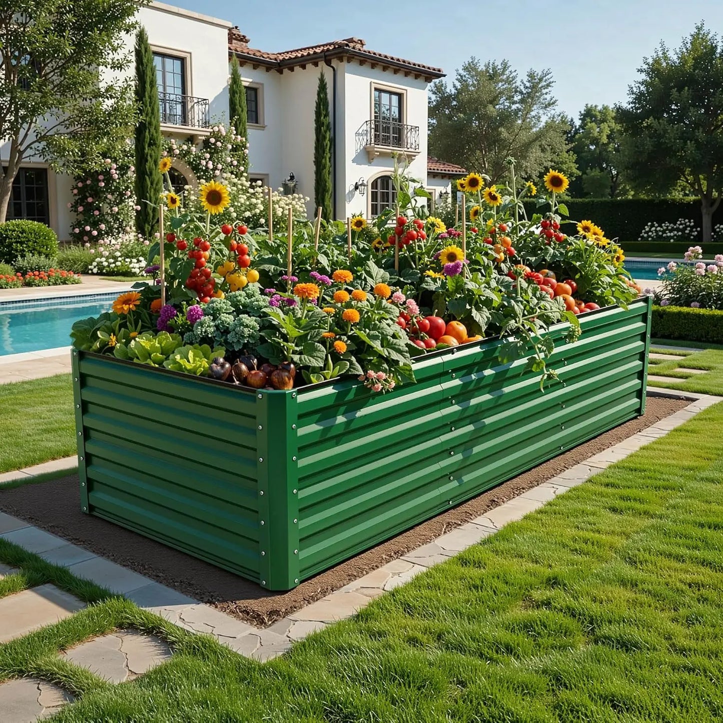 1/2 pcs Raised Garden Bed Kit, with Gloves & Tension Bar