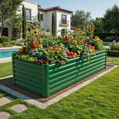 1/2 pcs Raised Garden Bed Kit, with Gloves & Tension Bar